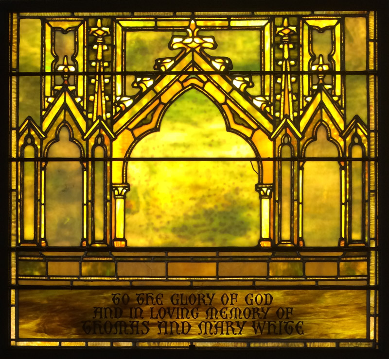 White Tiffany Window Dedication Full