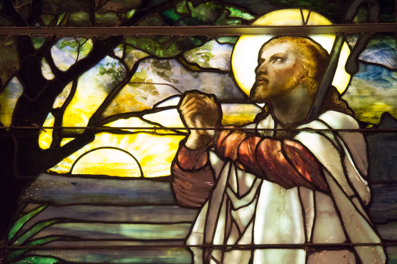 White Tiffany Window Jesus
